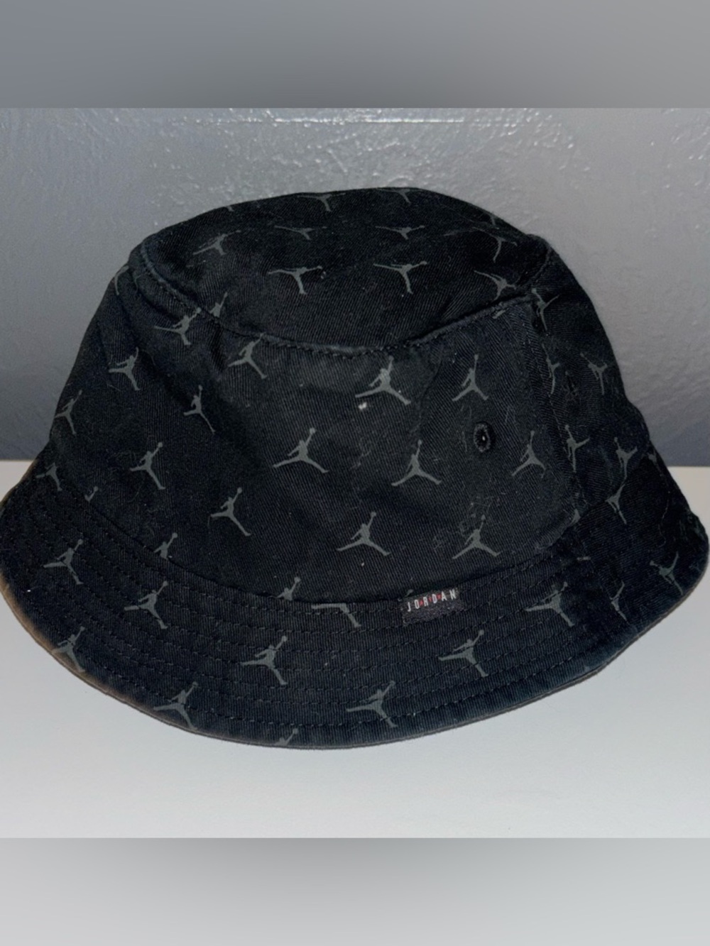 Jordan Black Bucket Hat with Grey Jumpman Print